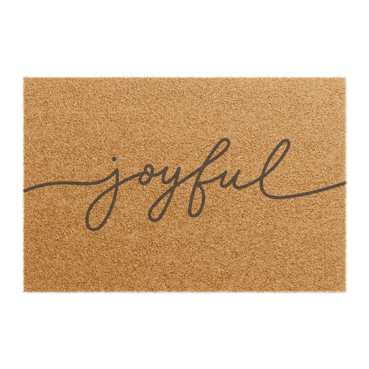 Joyful Doormat - Script Welcome Coir Mat