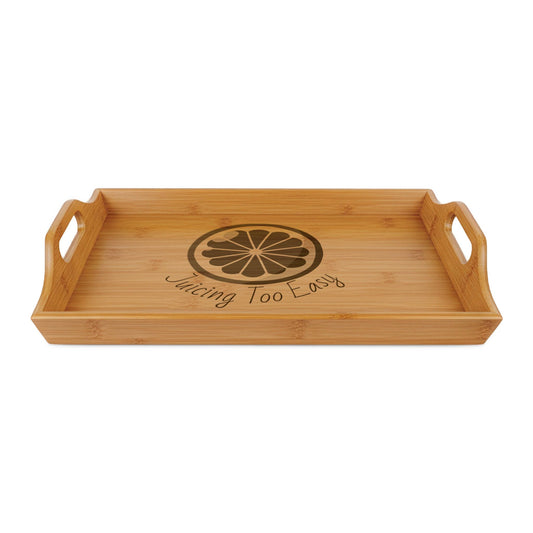 Engraved Bamboo Serving Tray — Tropical Avocado Design