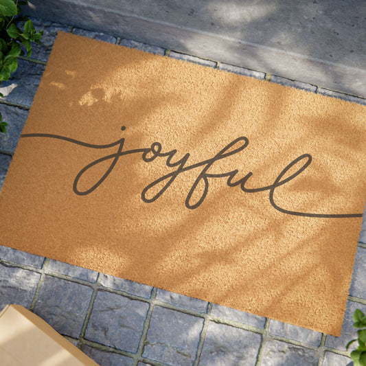 Joyful Doormat - Script Welcome Coir Mat