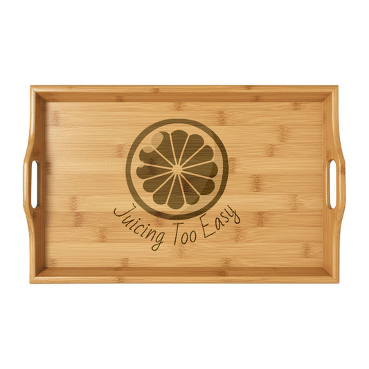 Engraved Bamboo Serving Tray — Tropical Avocado Design
