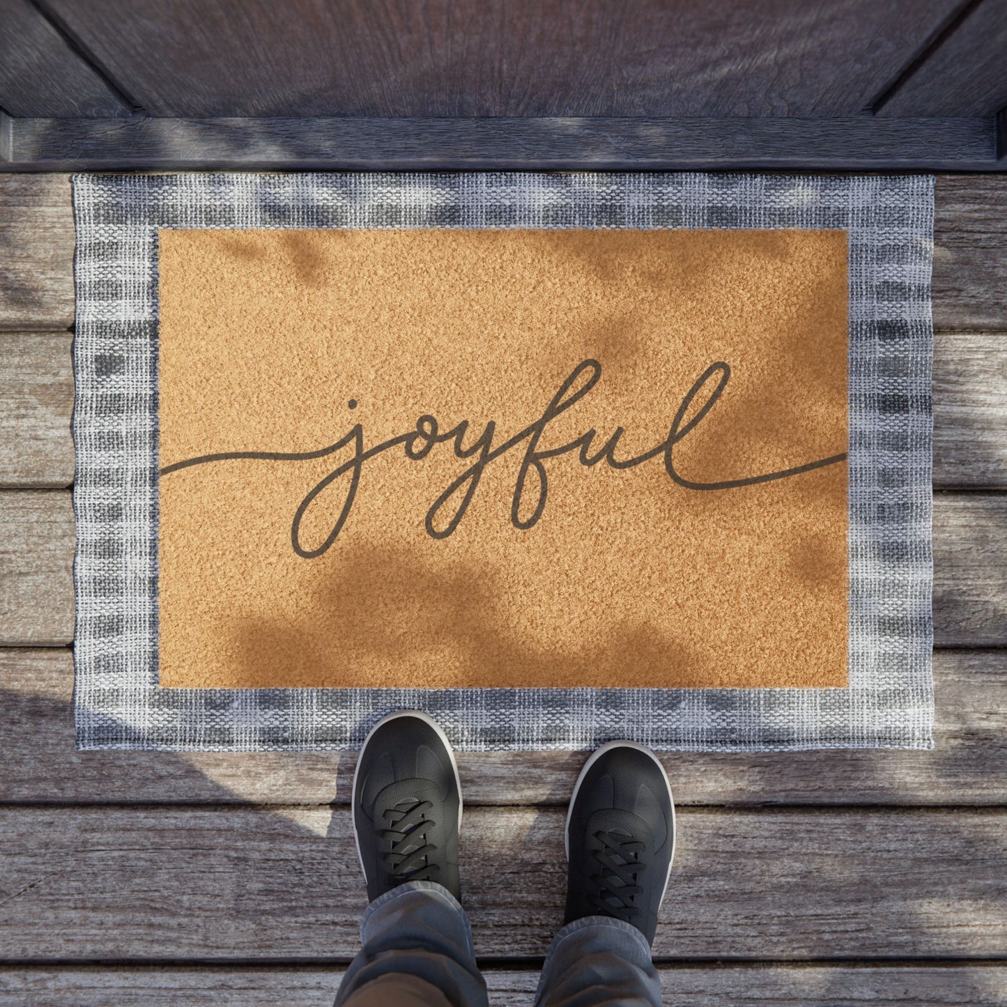 Joyful Doormat - Script Welcome Coir Mat